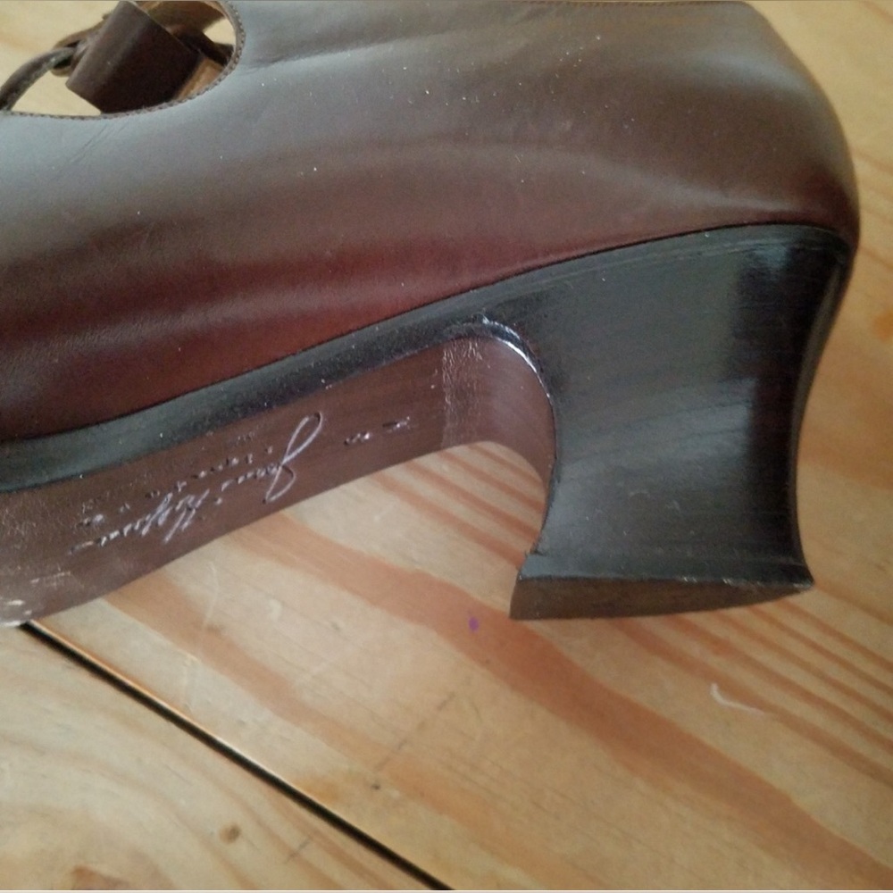 🇮🇹 Vintage Italy Joan Helpern low heel brown leather lace up shoes 8M EUC - Picture 4 of 16